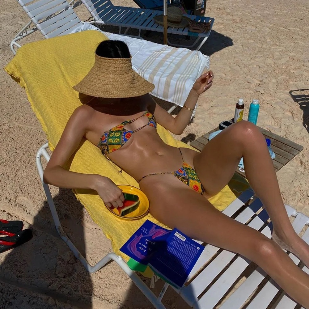 Kendall Jenner Aztec Geo Print Multicolor Bikini